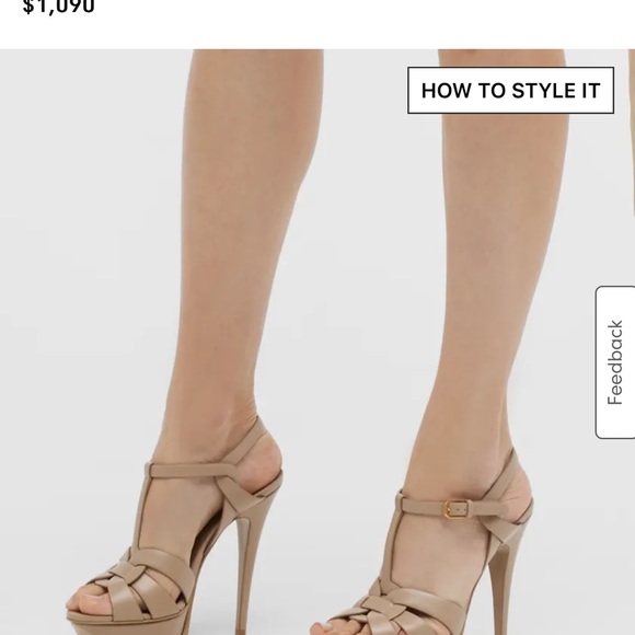 YSL Tribute Leather T-Strap Platform Sandals - Picture 2 of 4